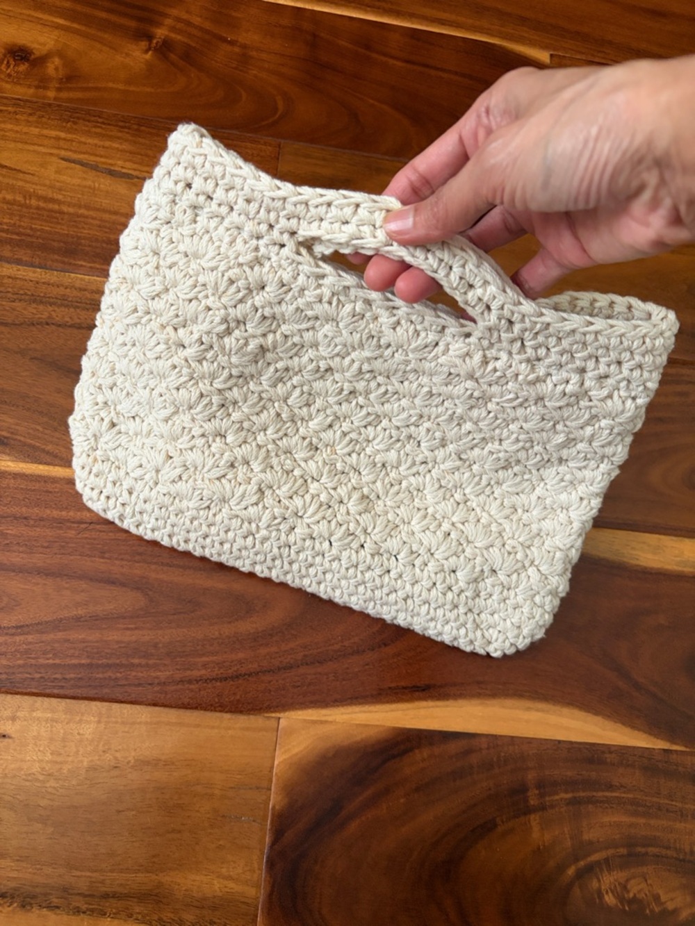 Mahina Cream Crochet Clutch Bag NEW